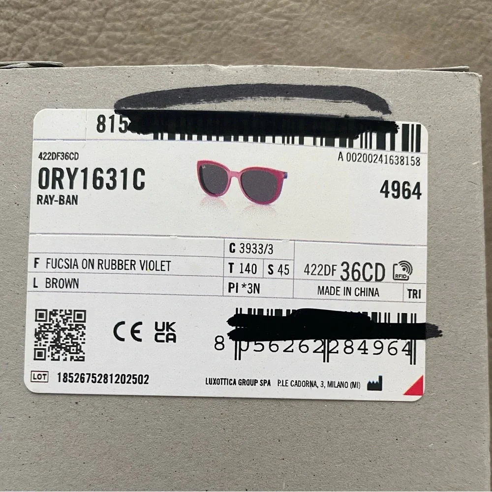 Ray-Ban Kids' 45mm Phantos Clip-On Frames Pink NWT
